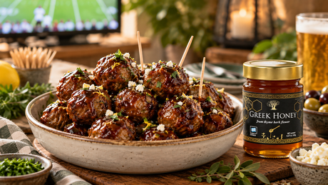 Greek Honey BBQ Meatballs