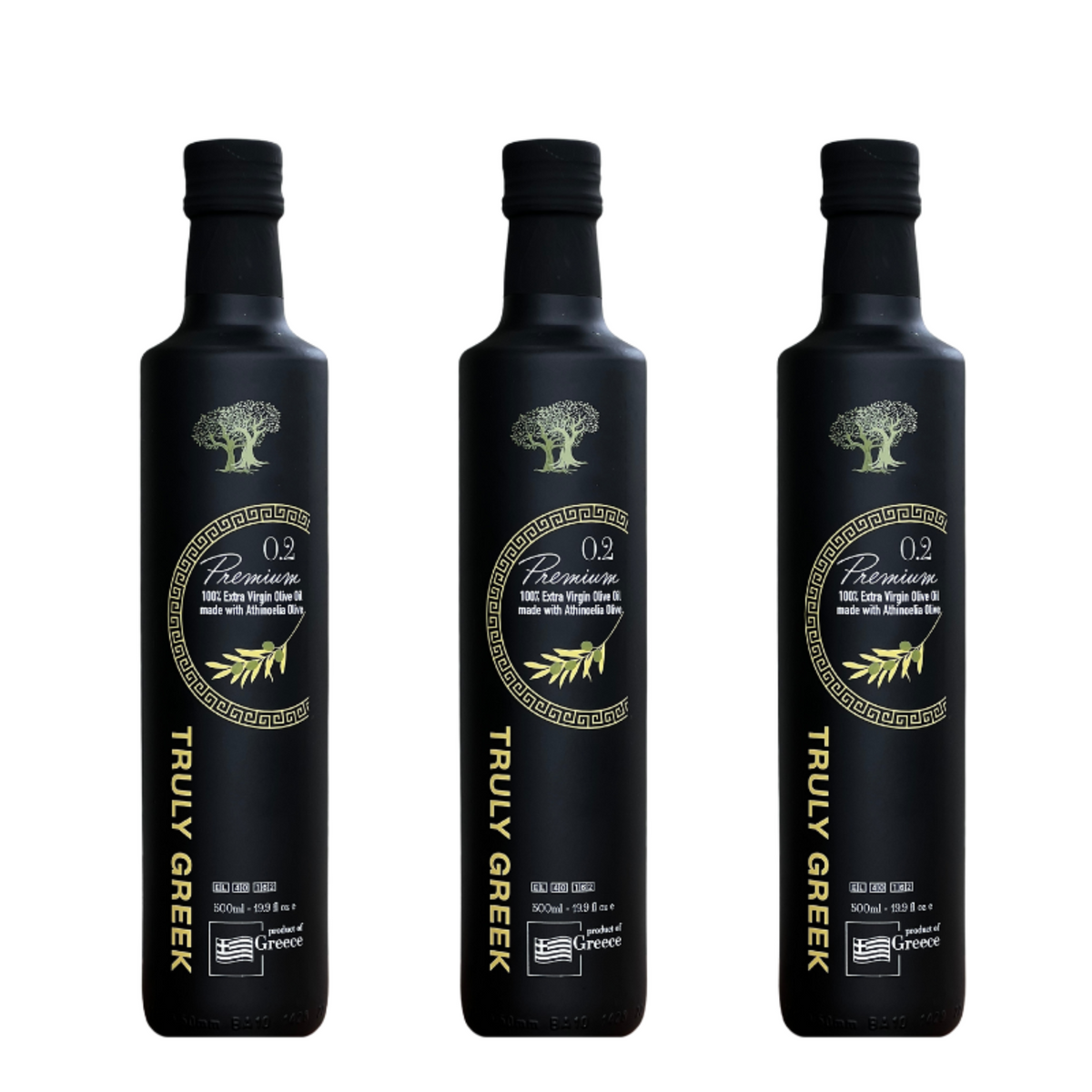 TRULY GREEK Premium 0.2 EVOO 3 Bottle Bundle