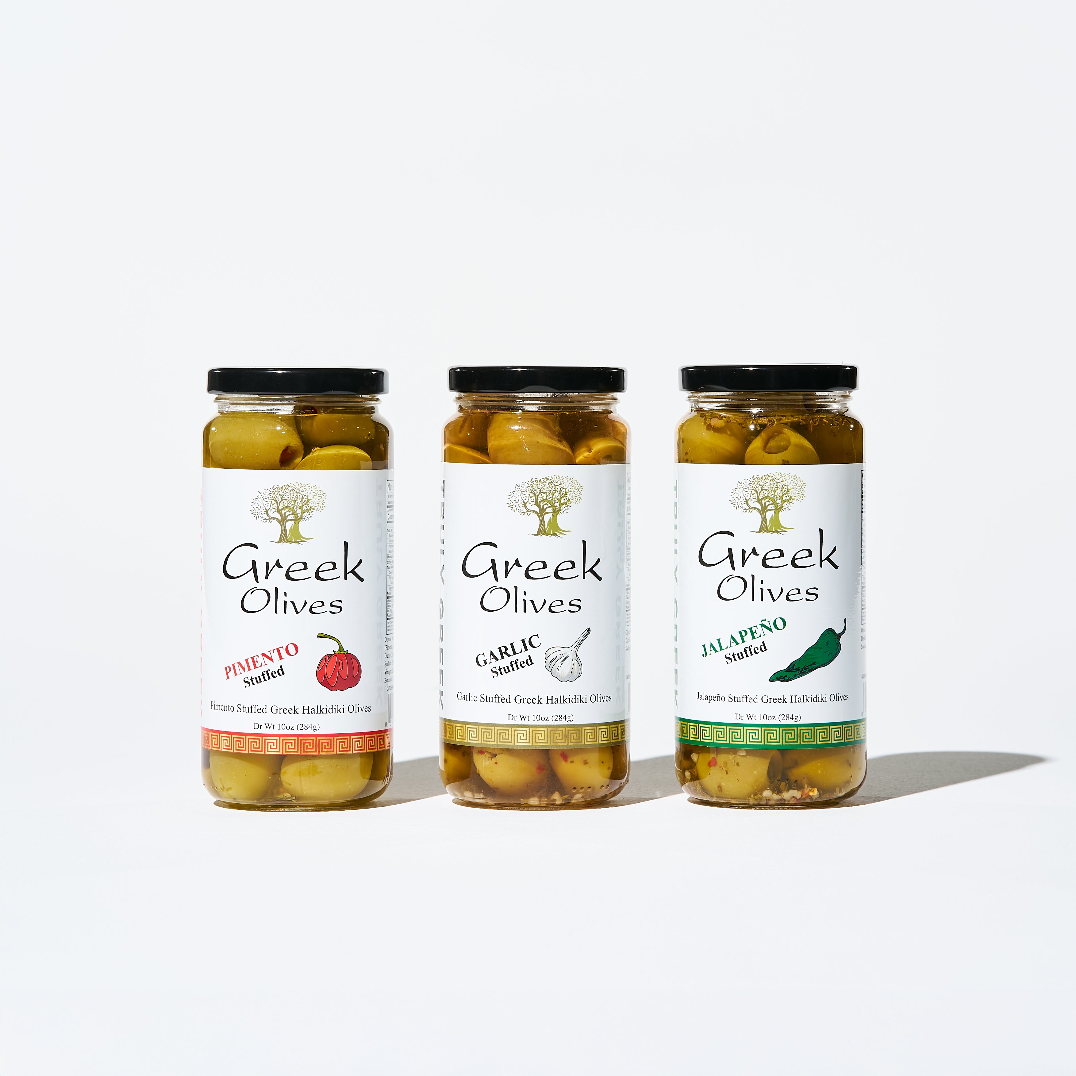 TRULY GREEK Stuffed Olive Trio Gift Box – Garlic, Jalapeno & Pimento